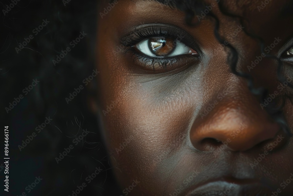 Close up portrait of a black woman Close up portrait of a black woman