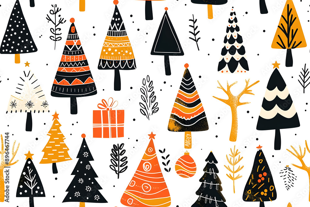 Christmas seamless patter, endless wallpaper Christmas seamless patter, endless wallpaper