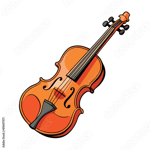 Cartoon vector illustration, Cello. Colorful musical instrument