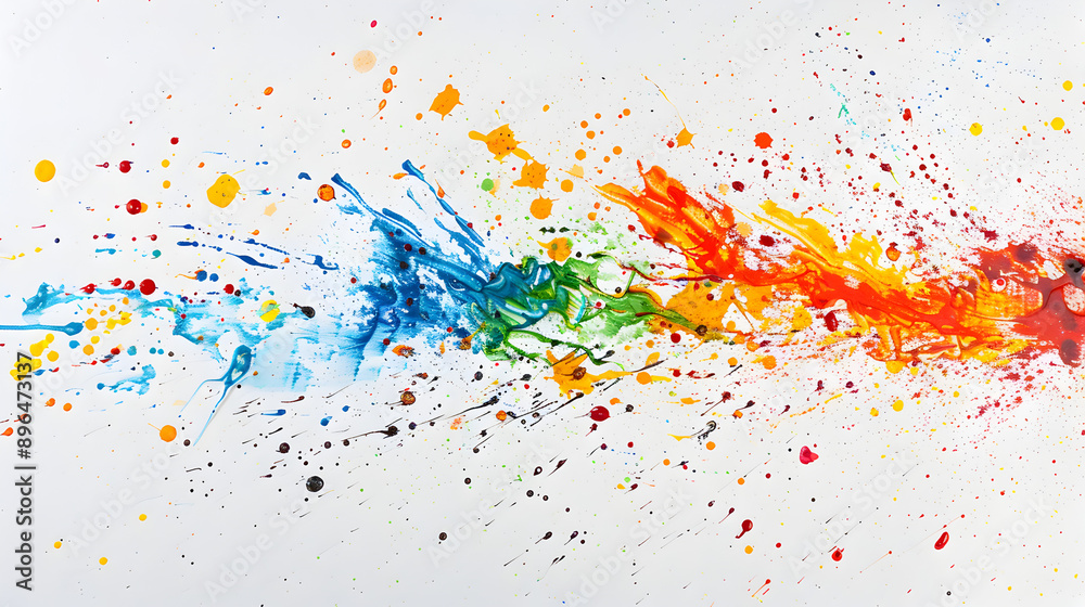 Fototapeta premium A splatter of paint on a white background.