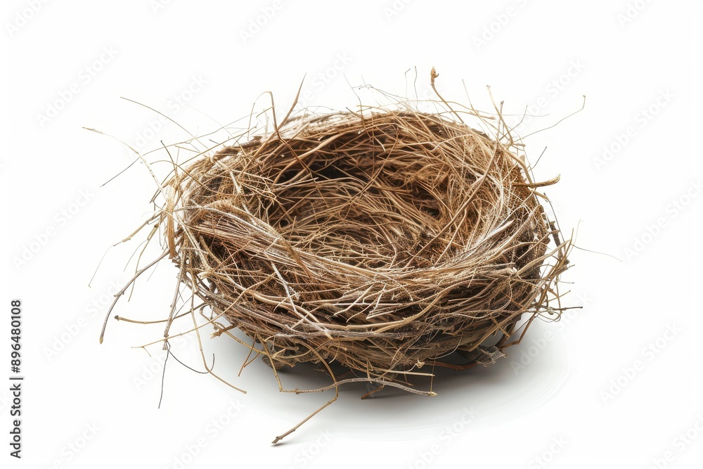 Bird nest on white Bird nest on white