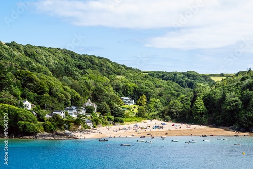 Boats and Yachts on Kingsbridge Estuary in Salcombe and Mill Bay, Batson Creek, Southpool Creek, Devon, England, Europe photo