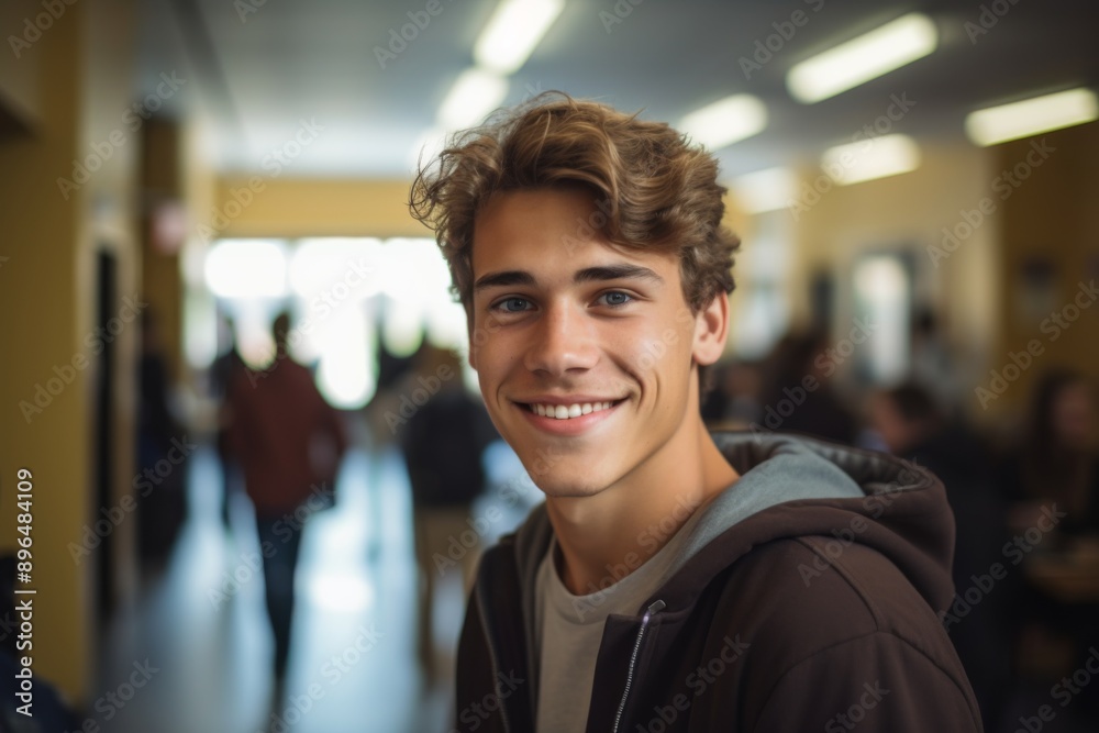 Smiling portrait of a young male student on college campus Smiling portrait of a young male student on college campus