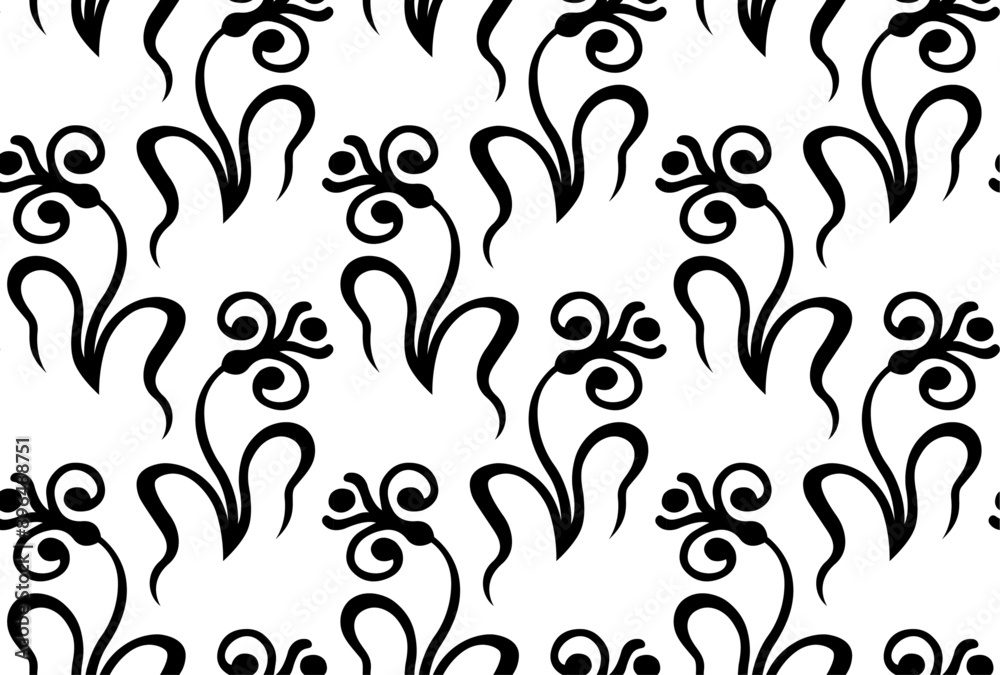 Narcissus ornament. Vector editable floral pattern.