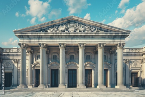 Neo classical courthouse facade photo