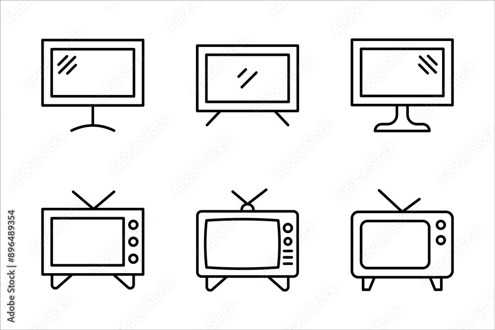 TV Icon set .Symbol isolated white background. vector illustration. color editable. TV Icon set .Symbol isolated white background. vector illustration. color editable.