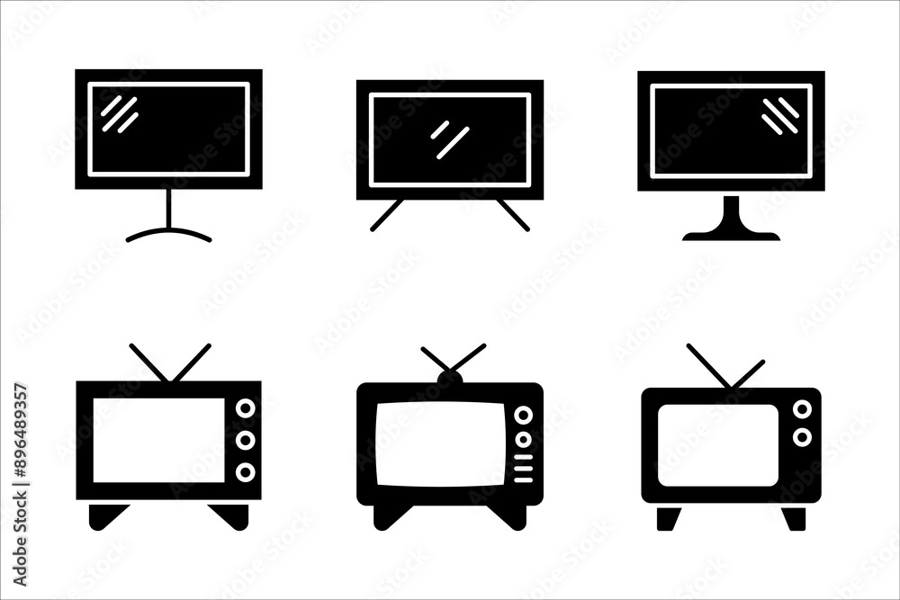 TV Icon set .Symbol isolated white background. vector illustration. color editable. TV Icon set .Symbol isolated white background. vector illustration. color editable.