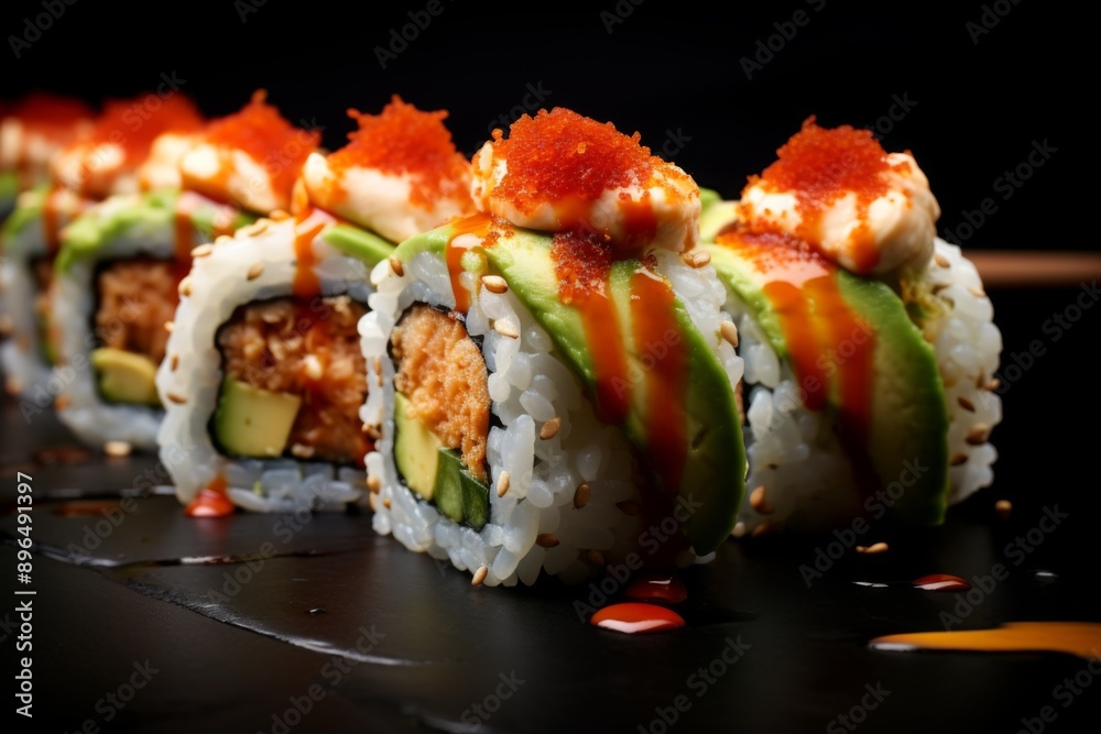 Close up of a maki sushi