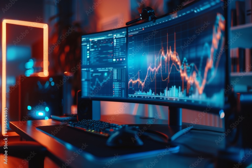 Graph visualized on a monitor Graph visualized on a monitor