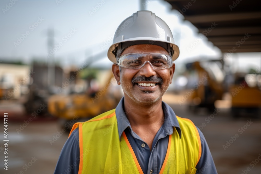 Smiling portrait of a mature businessman on construction site Smiling portrait of a mature businessman on construction site
