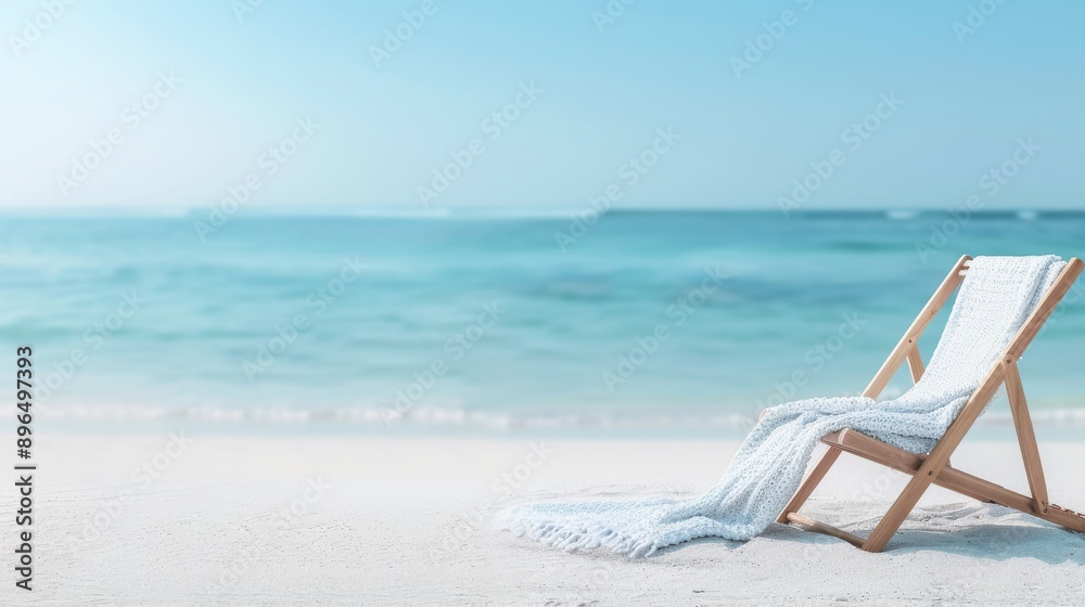 A serene beach scene featuring a wooden chair facing the ocean, perfect for relaxation and enjoyment of nature's beauty. A serene beach scene featuring a wooden chair facing the ocean, perfect for relaxation and enjoyment of nature's beauty.