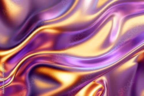 Wavy golden and purple metallic 3d background