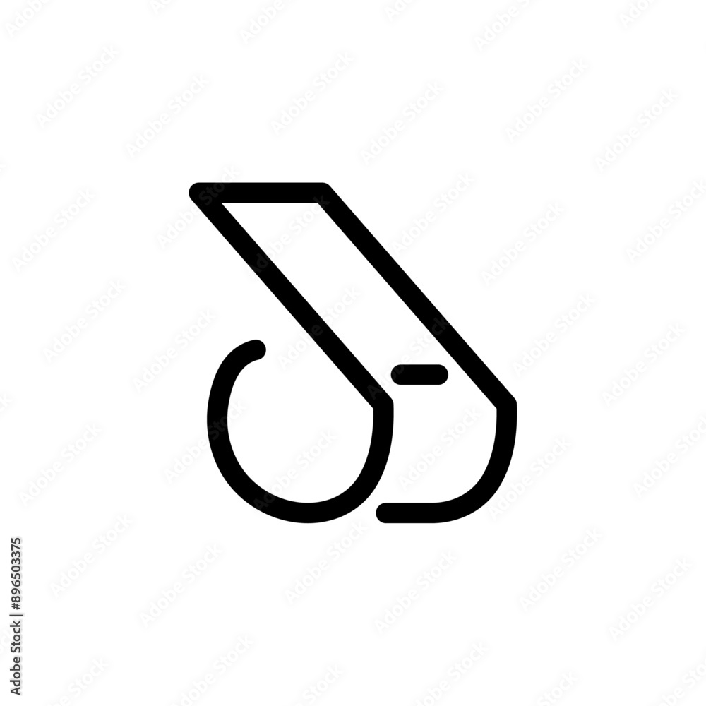 Whistle line icon on white background. Whistle line icon on white background.