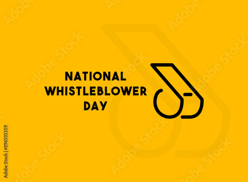 National Whistleblower Day. Flat design vector. Yellow background.