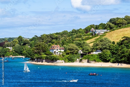 Boats and Yachts on Kingsbridge Estuary in Salcombe and Mill Bay, Batson Creek, Southpool Creek, Devon, England, Europe photo