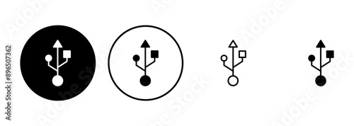 Usb icon set. Flash disk icon vector