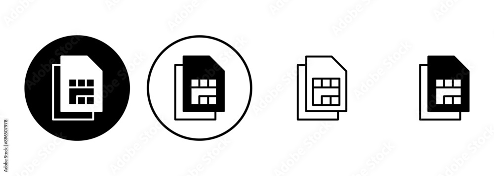 Sim card icon set. dual sim card icon vector Sim card icon set. dual sim card icon vector