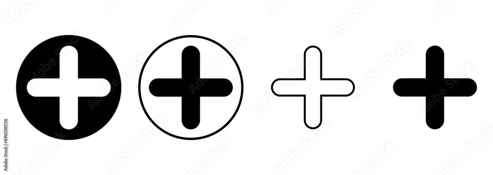 Obraz premium Plus Icon set. Add plus icon