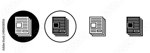 Newspaper icon set. news paper vector sign