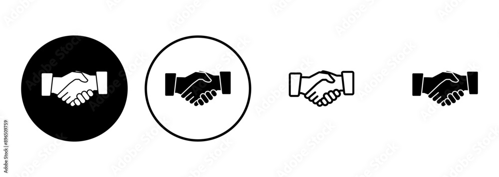 Handshake icon set. business handshake. contact agreement