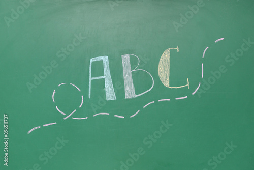 Text ABC with drawn dotted ...