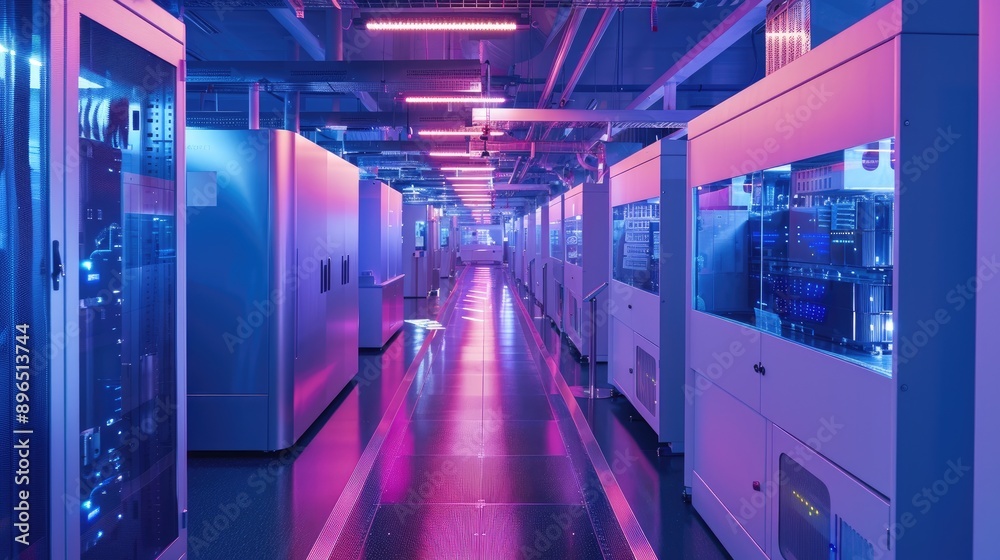Advanced quantum computers processing complex data in a modern facility Advanced quantum computers processing complex data in a modern facility