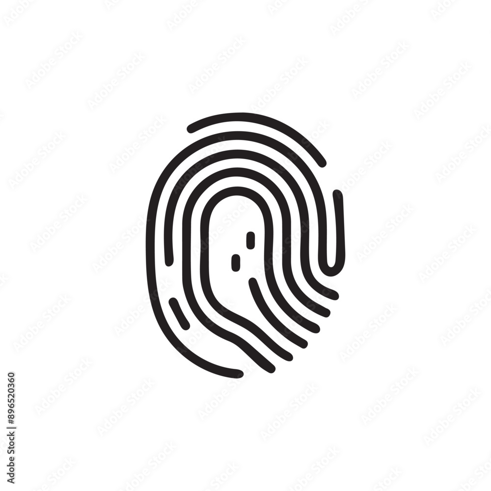 Finger print black and color icon mark human security vector design.