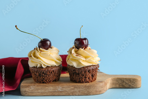 Two chocolate cupcakes with...