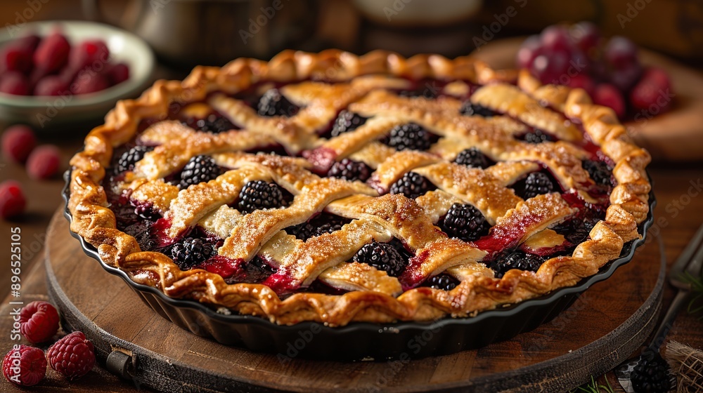 Homemade Blackberry Pie with Lattice Crust Homemade Blackberry Pie with Lattice Crust