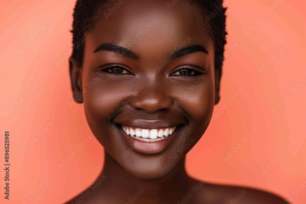 Smiling short haired black beauty Smiling short haired black beauty