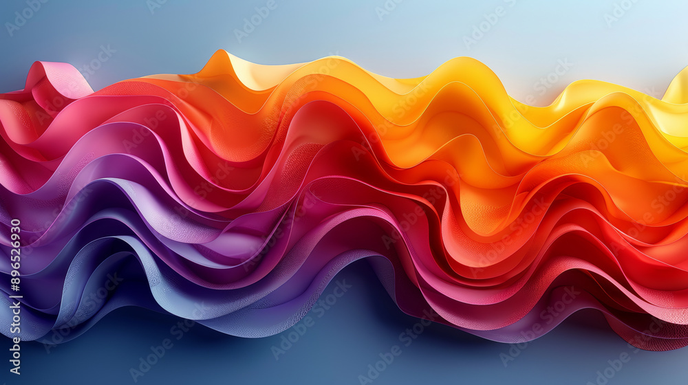 Colorful abstract waves of fabric, vibrant texture