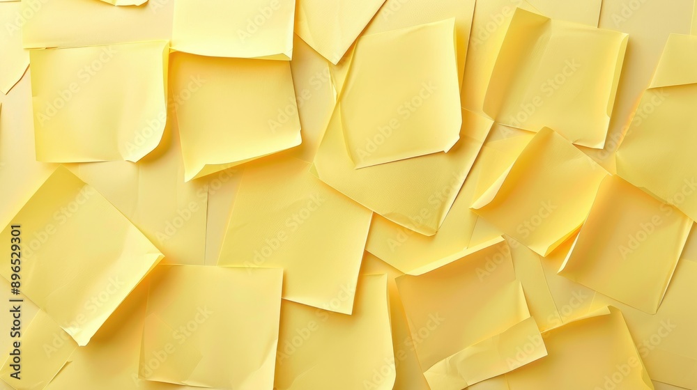 Yellow sticky note with several perforations on a white backdrop Yellow sticky note with several perforations on a white backdrop