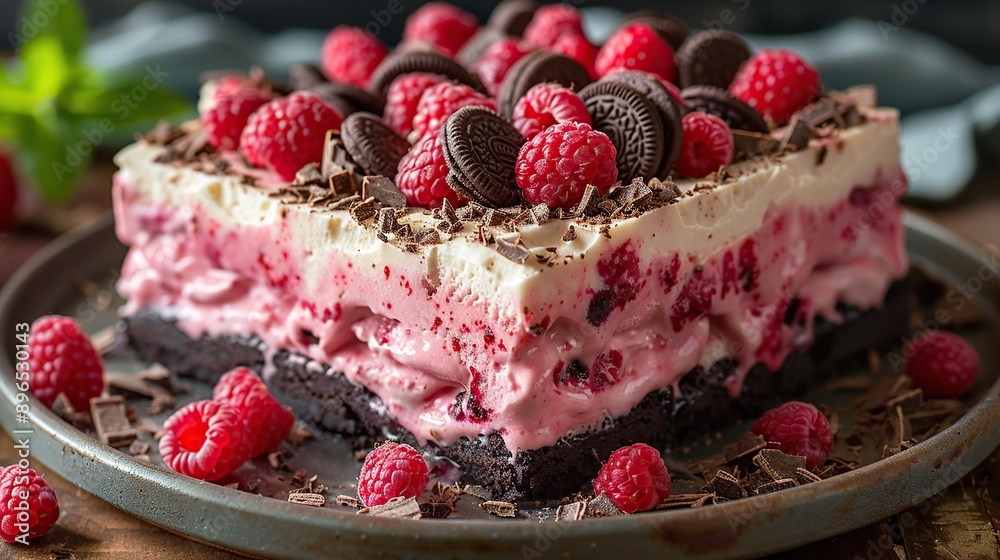Delicious Raspberry and Chocolate Ice Cream Cake Delicious Raspberry and Chocolate Ice Cream Cake