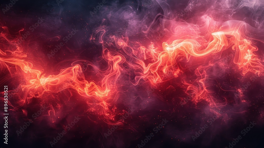 Red smoke on black background. Generate AI image Red smoke on black background. Generate AI image