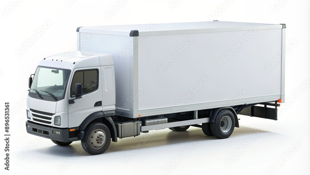 White Delivery Truck, 3D Render, Isolated, Commercial Vehicle, Transportation , delivery , logistics White Delivery Truck, 3D Render, Isolated, Commercial Vehicle, Transportation , delivery , logistics