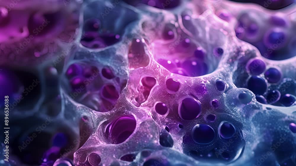 Closeup view of chondrocytes in the process of synthesizing and secreting glycosaminoglycans a key component of the cartilage matrix. Closeup view of chondrocytes in the process of synthesizing and secreting glycosaminoglycans a key component of the cartilage matrix.