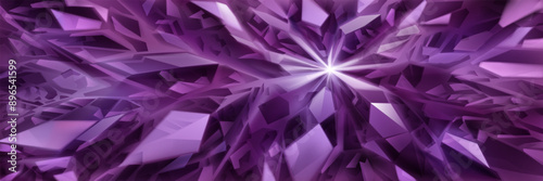 Abstract crystal background in purple colors with highlights on the facets and refracting of light