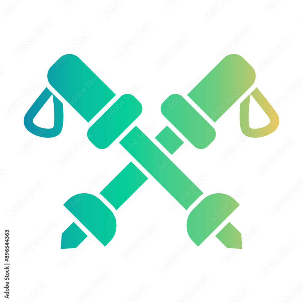 trekking pole Gradient icon trekking pole Gradient icon