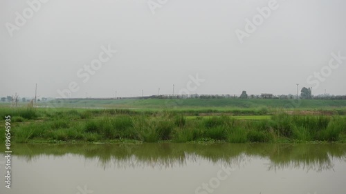 India-Bangladesh border line area Parashaw, Patnitala, Naogaon District. photo