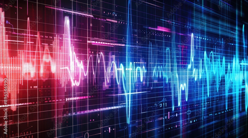 A high-tech background featuring digital waves and communication symbols. A high-tech background featuring digital waves and communication symbols.