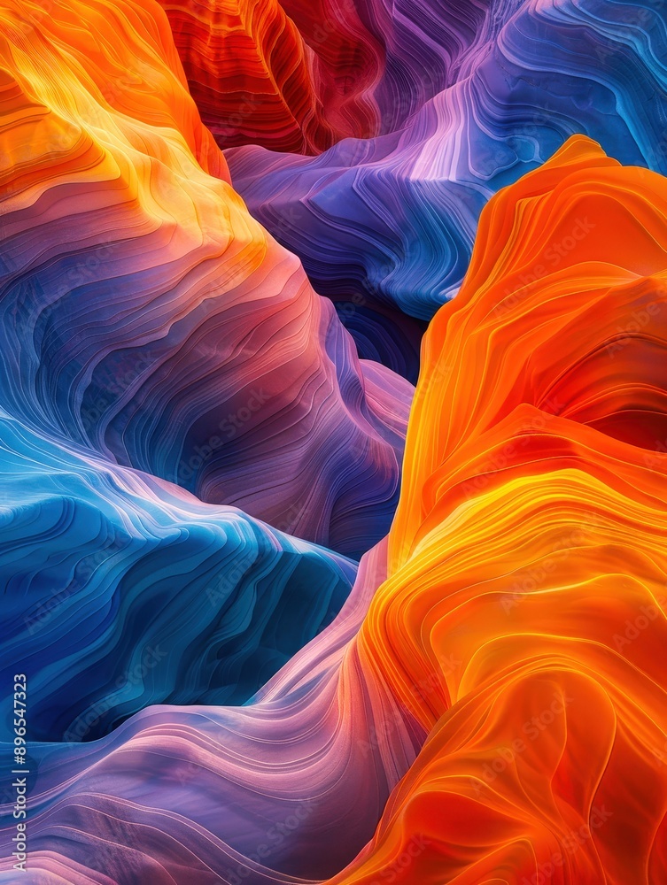 Abstract Canyon: A mesmerizing panorama of vibrant, swirling rock formations, painting a masterpiece of nature's artistry. The interplay of bold colors, intricate textures, and dynamic curves creates Abstract Canyon: A mesmerizing panorama of vibrant, swirling rock formations, painting a masterpiece of nature's artistry. The interplay of bold colors, intricate textures, and dynamic curves creates
