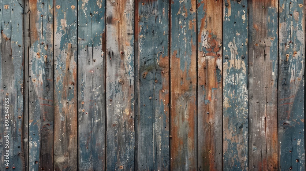 A rustic wooden wall with faded, chipped paint and visible grain patterns, creating a vintage atmosphere. A rustic wooden wall with faded, chipped paint and visible grain patterns, creating a vintage atmosphere.