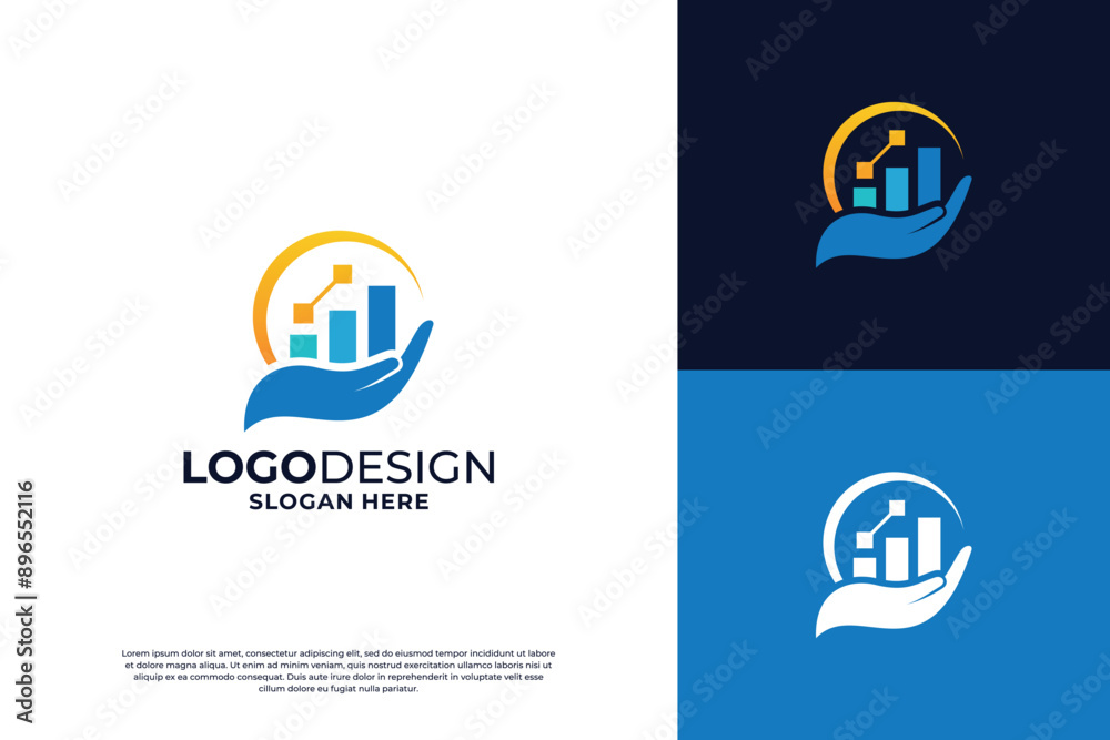 Creative financial data growth logo design Creative financial data growth logo design