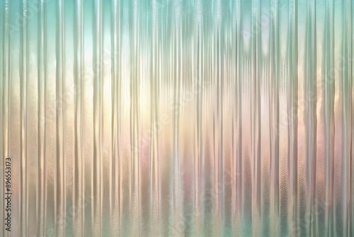 Blue, Purple, Yellow, Green, Pink and Violet. Reeded Glass. Colored Ribbed Background. Abstract art with blurred overlay and vibrant gradient. Crystal pattern with corrugated texture.