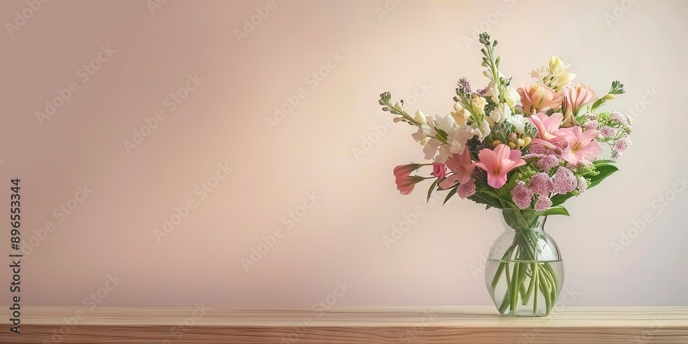 Spring flower bouquet with copy space Spring flower bouquet with copy space