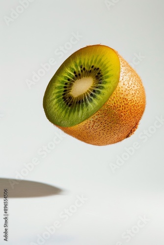 Weiki Kiwi levitating on a white background photo