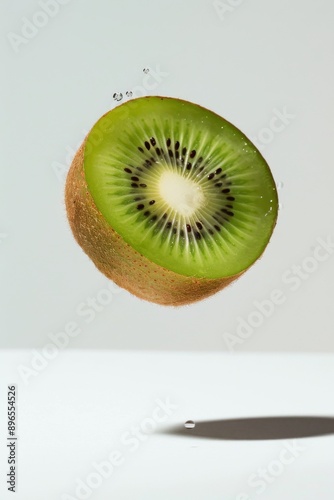 Weiki Kiwi levitating on a white background photo