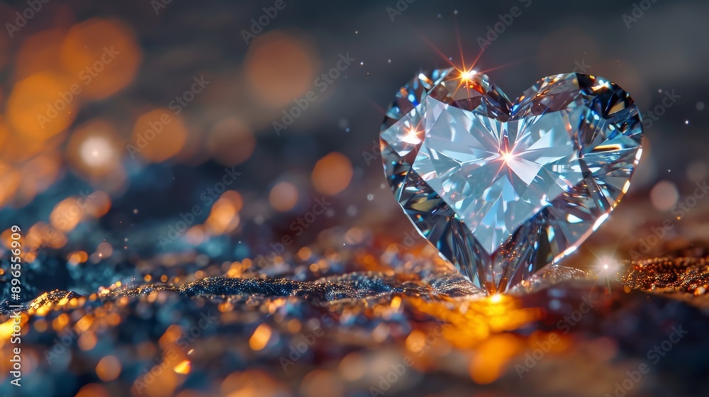 Fototapeta premium Sparkling Heart Diamond.