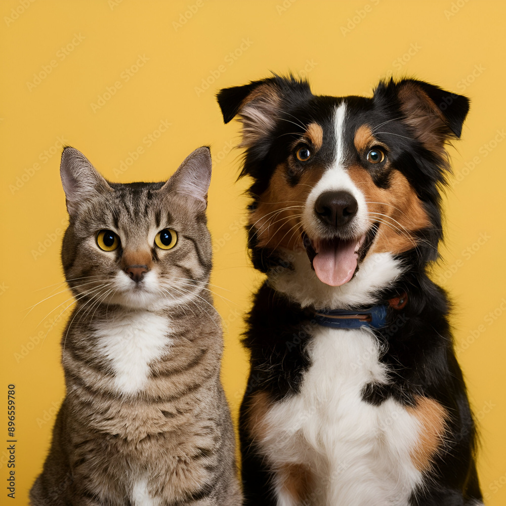 cute fluffy friends a cat and a dog catch a flying butterfly in a sunny summer garden cute fluffy friends a cat and a dog catch a flying butterfly in a sunny summer garden