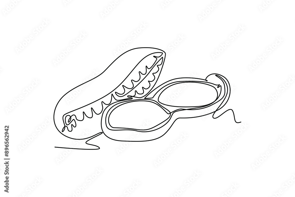 Continuous one line drawing whole and peeled healthy organic peanut for snack product logo identity. Fresh hypogaea concept for edible beans icon. Single line draw design vector graphic illustration Continuous one line drawing whole and peeled healthy organic peanut for snack product logo identity. Fresh hypogaea concept for edible beans icon. Single line draw design vector graphic illustration